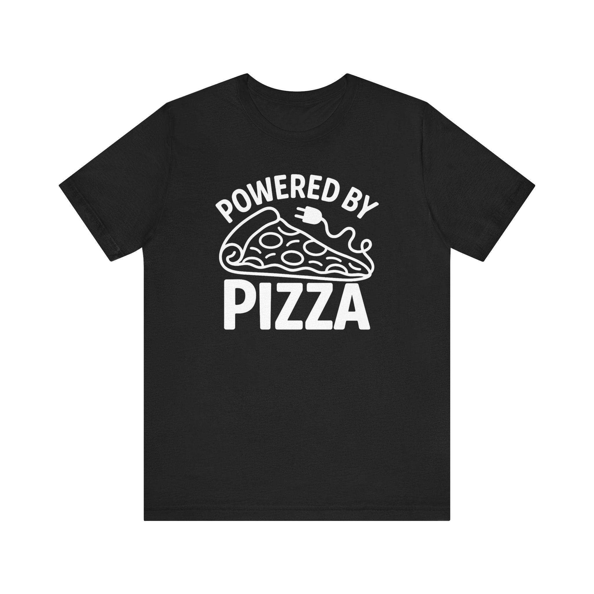 Powered by Pizza Shirt – Funny Pizza T-Shirt for Pizza Lovers | Unique Pizza Gifts & Graphic Tees Black T-Shirt