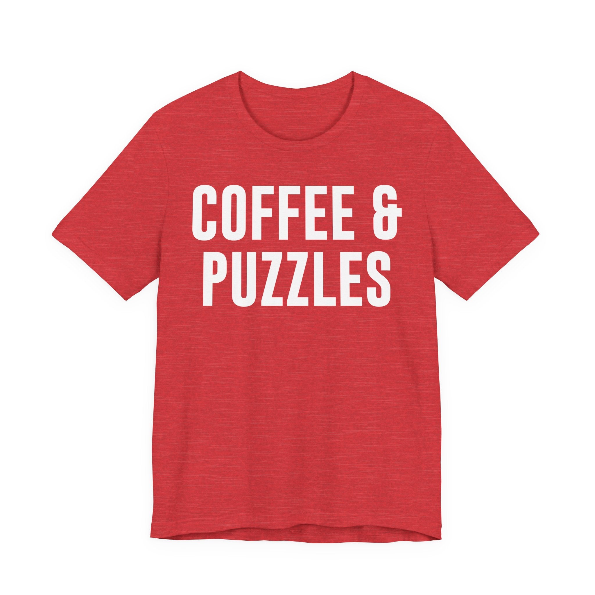 Coffee and Puzzles T-Shirt – Funny Puzzle Shirt & Coffee Lover Tee | Jigsaw Puzzle Shirt Gift for Puzzle Fans T-Shirt