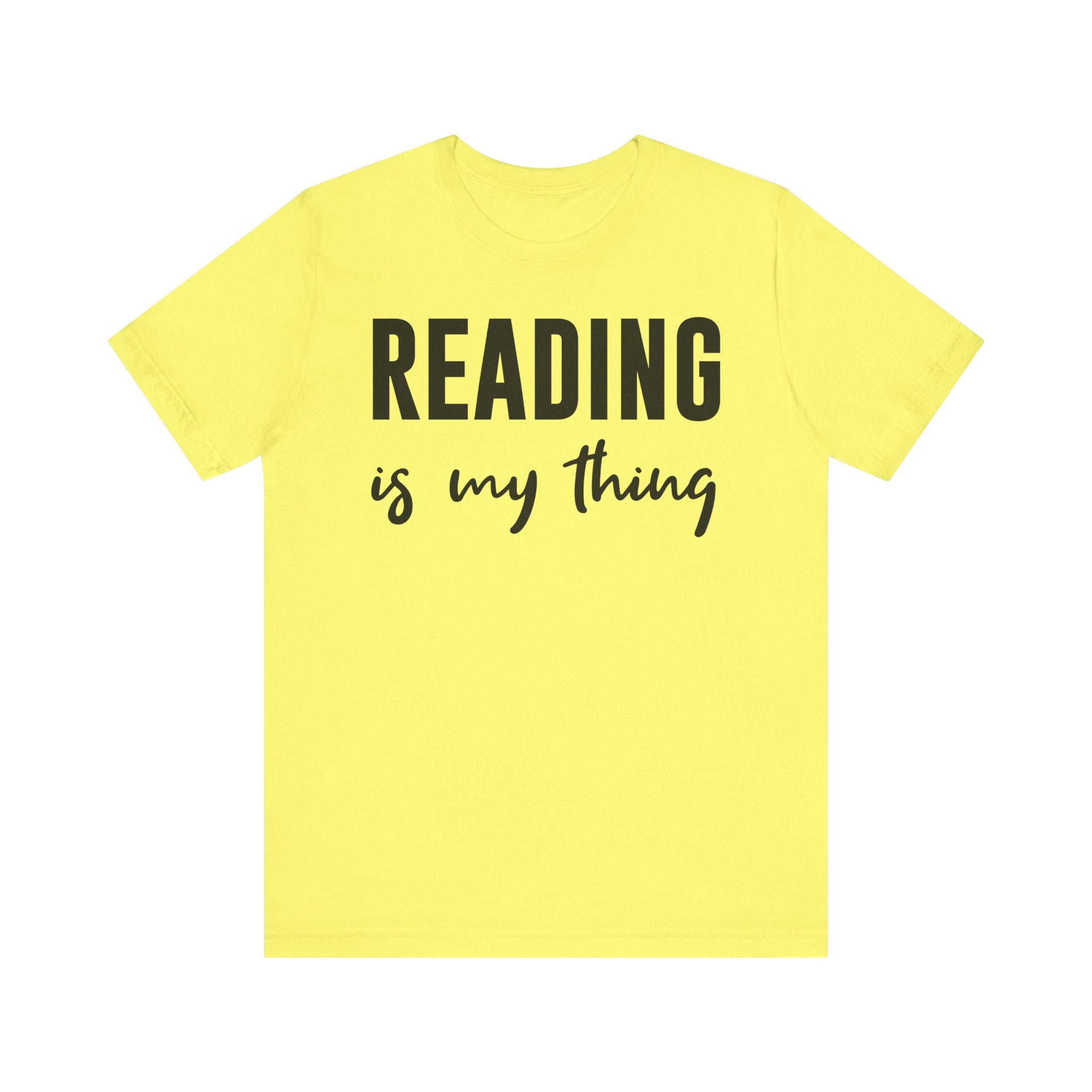Reading Is My Thing Shirt – Bookworm Gift Tee for Book Nerds, Bibliophiles & Book Club Readers | Funny Reading T-Shirt Yellow T-Shirt