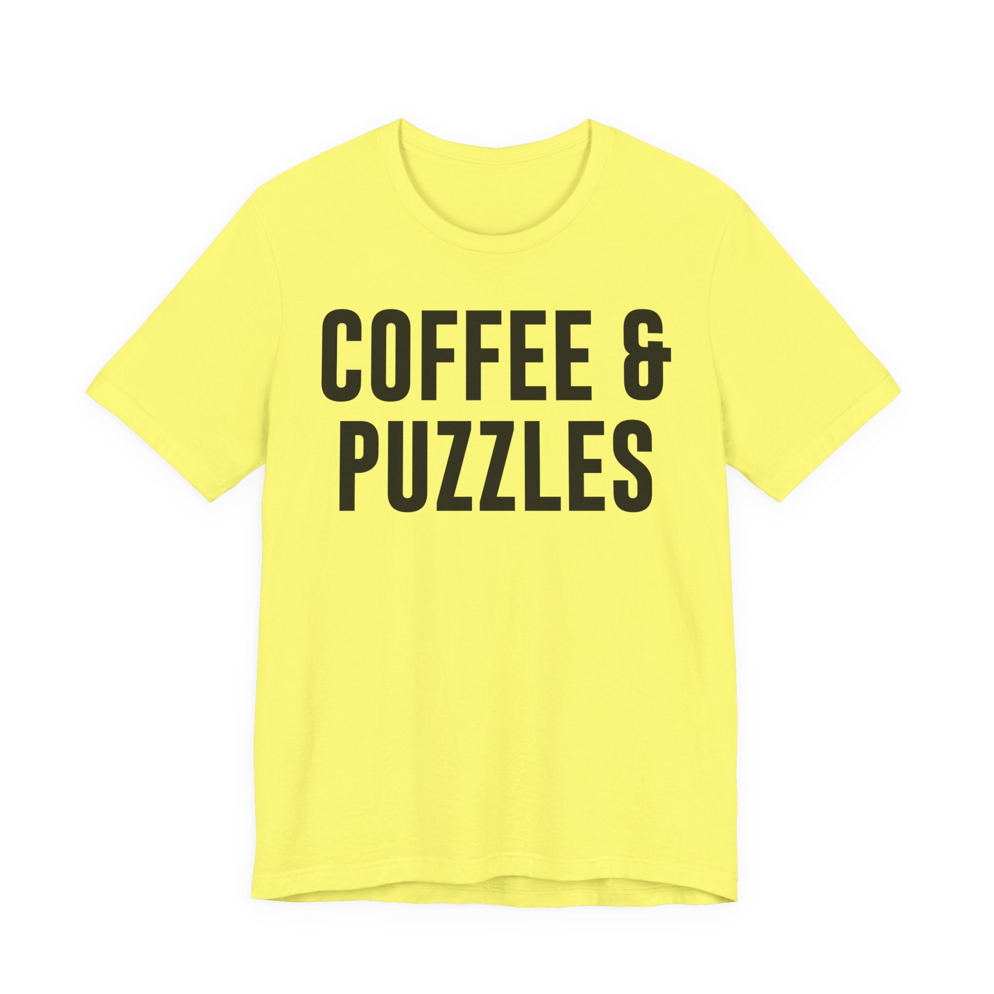 Coffee and Puzzles T-Shirt – Funny Puzzle Shirt & Coffee Lover Tee | Jigsaw Puzzle Shirt Gift for Puzzle Fans T-Shirt