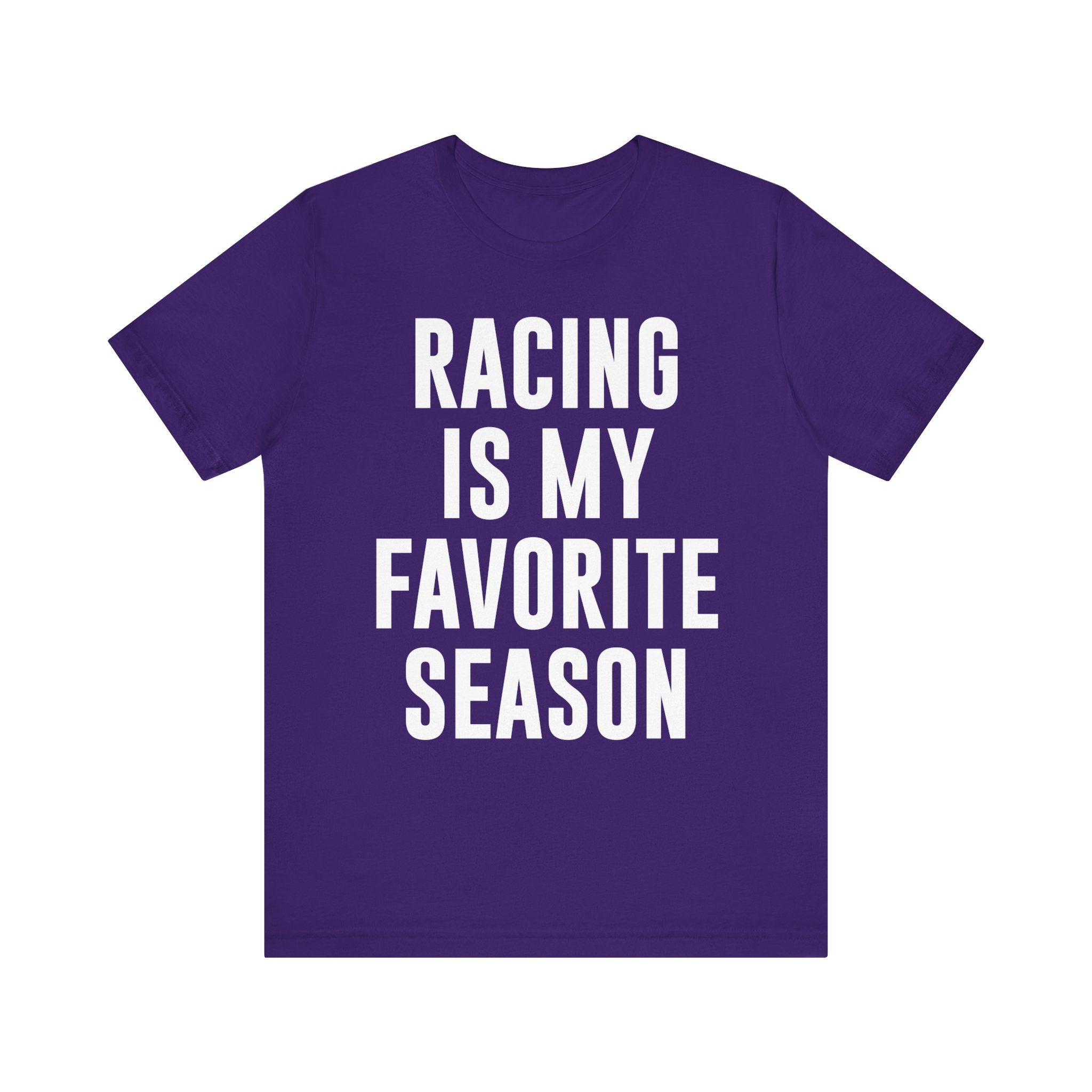 Racing Is My Favorite Season T-Shirt – Dirt Track & Oval Racing Shirt for Fans, Girlfriends & Wives | Funny Race Night Tee Team Purple T-Shirt