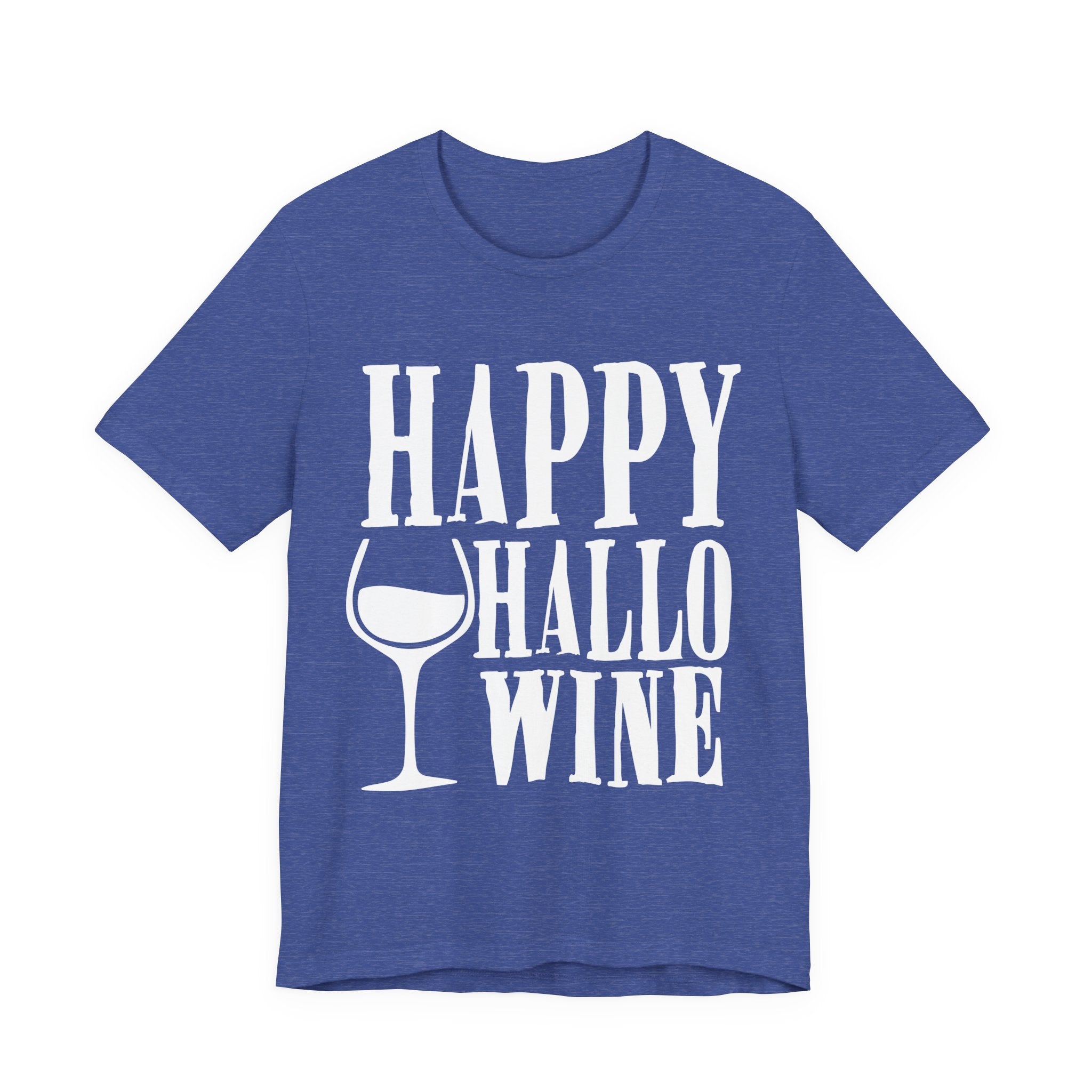 Happy Hallowine Shirt – Funny Halloween Wine T-Shirt – Bella+Canvas 3001 Unisex Jersey Short Sleeve, Spooky Wine Lover Gift T-Shirt