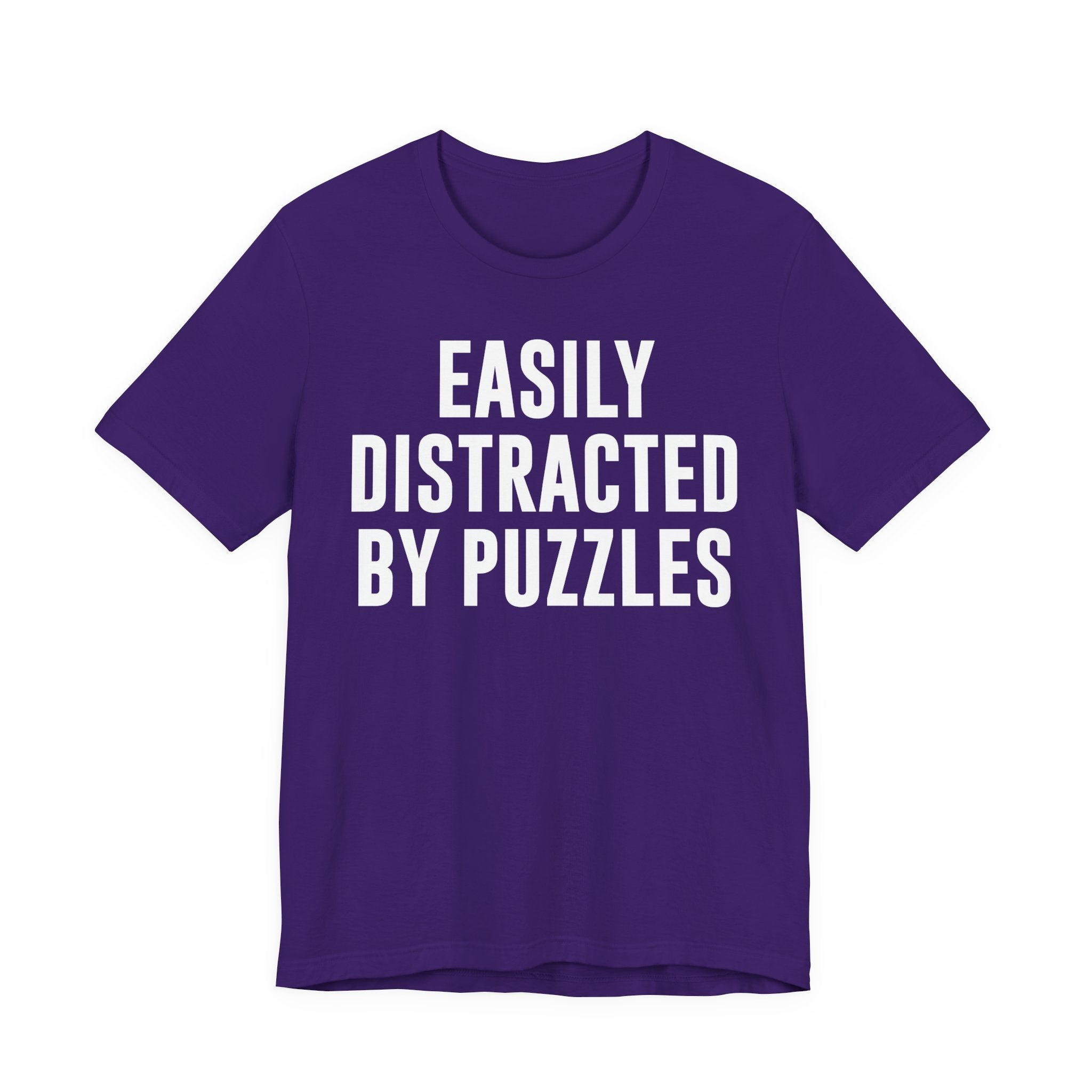 Easily Distracted by Puzzles Shirt – Funny Puzzle T-Shirt for Puzzlers, Jigsaw Fans & Puzzle Lovers | Gifts for Puzzle Enthusiasts
