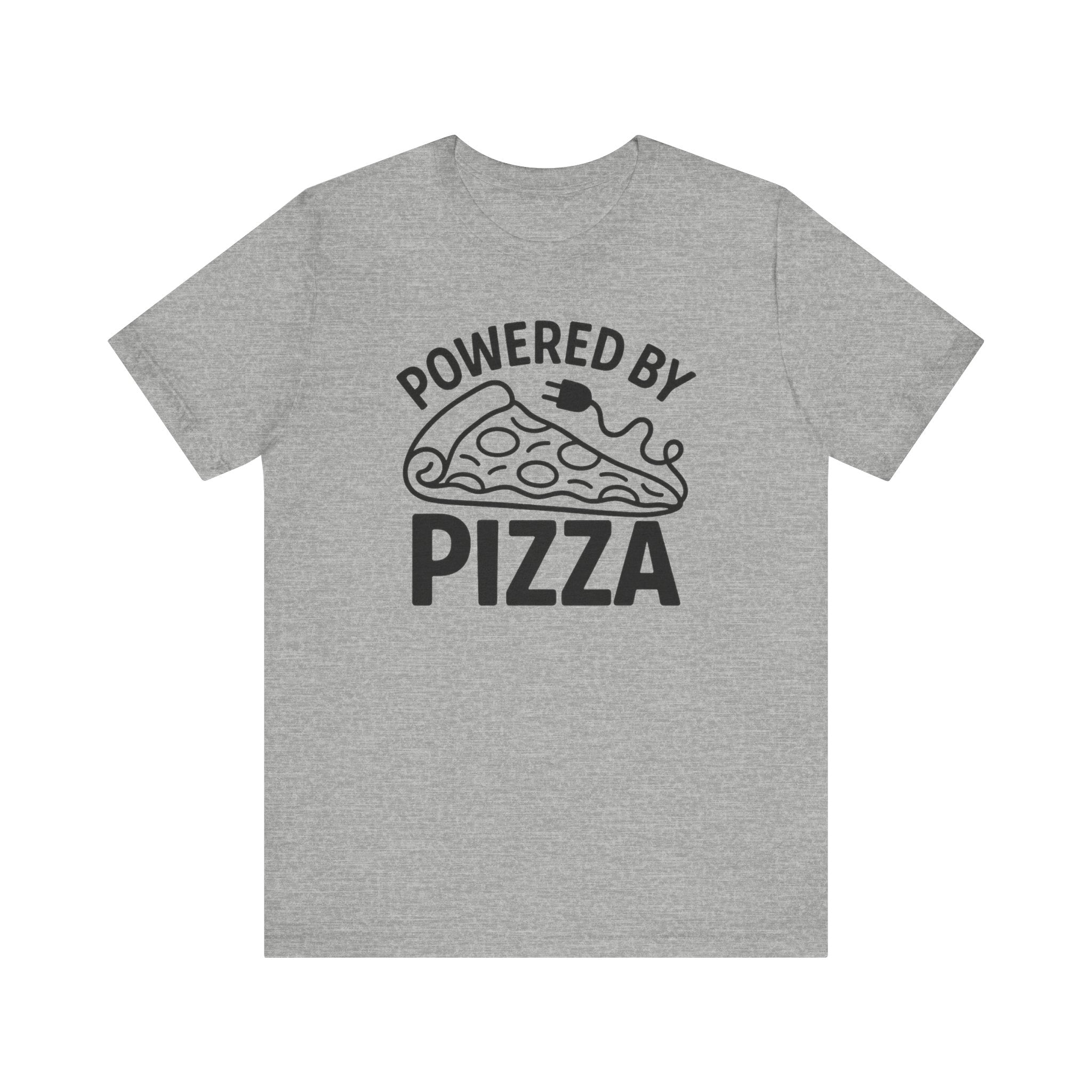 Powered by Pizza Shirt – Funny Pizza T-Shirt for Pizza Lovers | Unique Pizza Gifts & Graphic Tees Athletic Heather T-Shirt