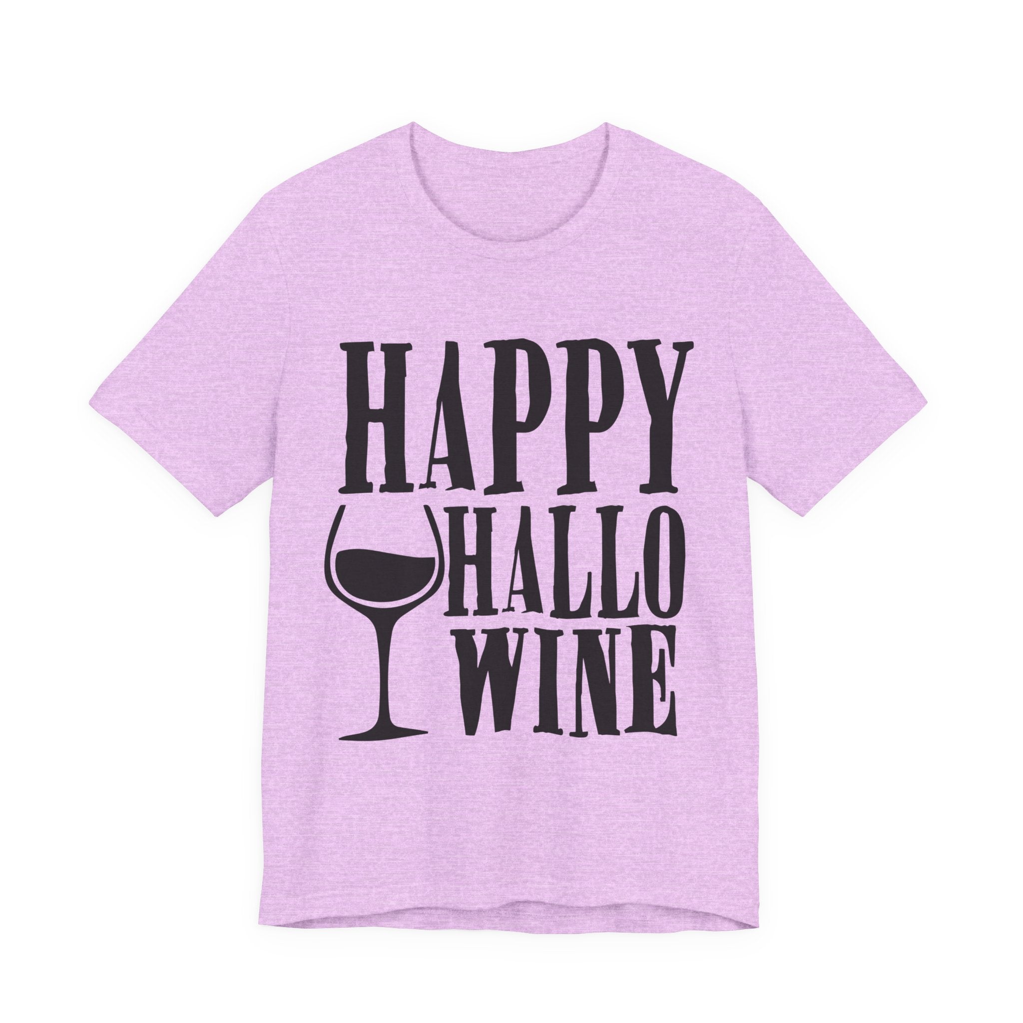 Happy Hallowine Shirt – Funny Halloween Wine T-Shirt – Bella+Canvas 3001 Unisex Jersey Short Sleeve, Spooky Wine Lover Gift T-Shirt