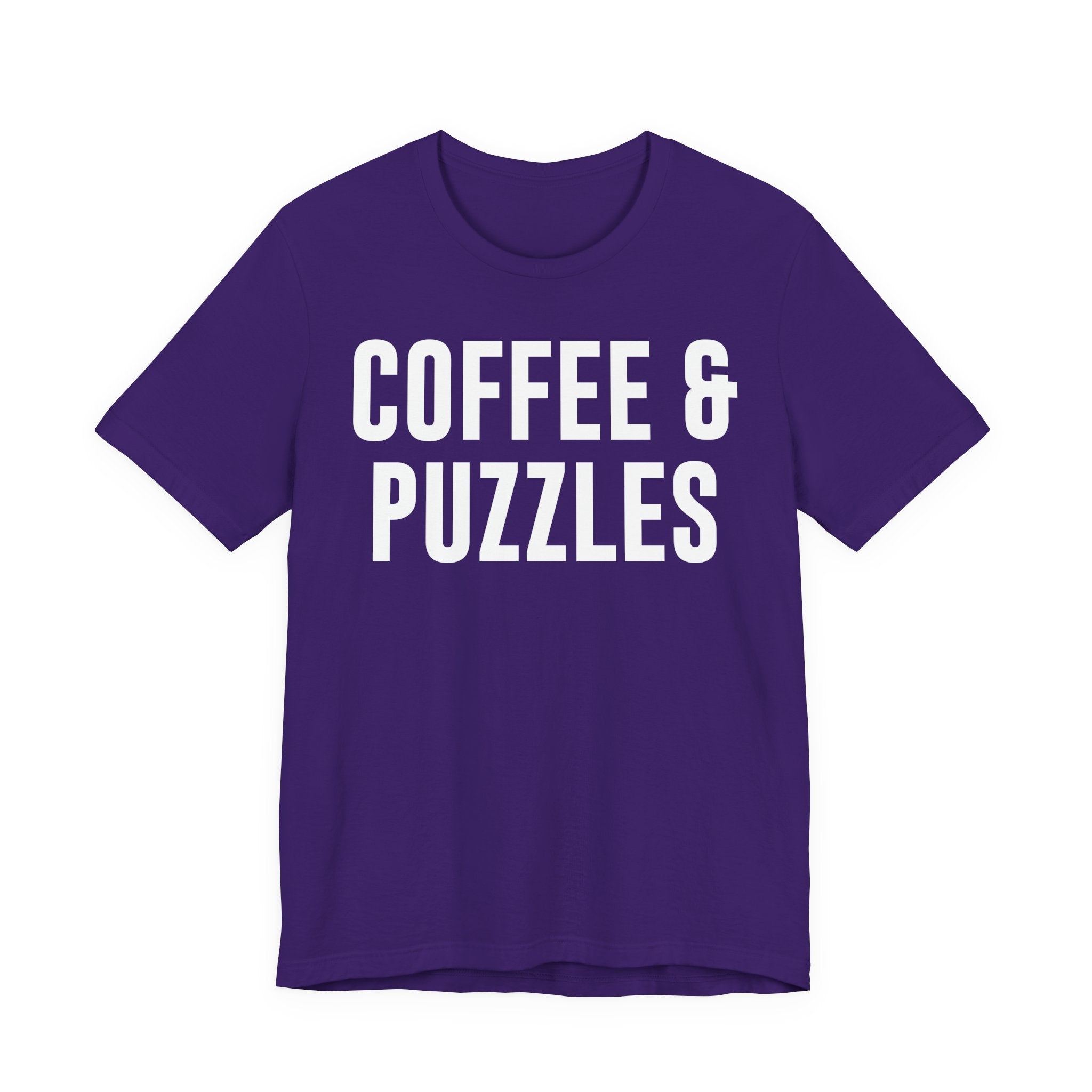 Coffee and Puzzles T-Shirt – Funny Puzzle Shirt & Coffee Lover Tee | Jigsaw Puzzle Shirt Gift for Puzzle Fans T-Shirt