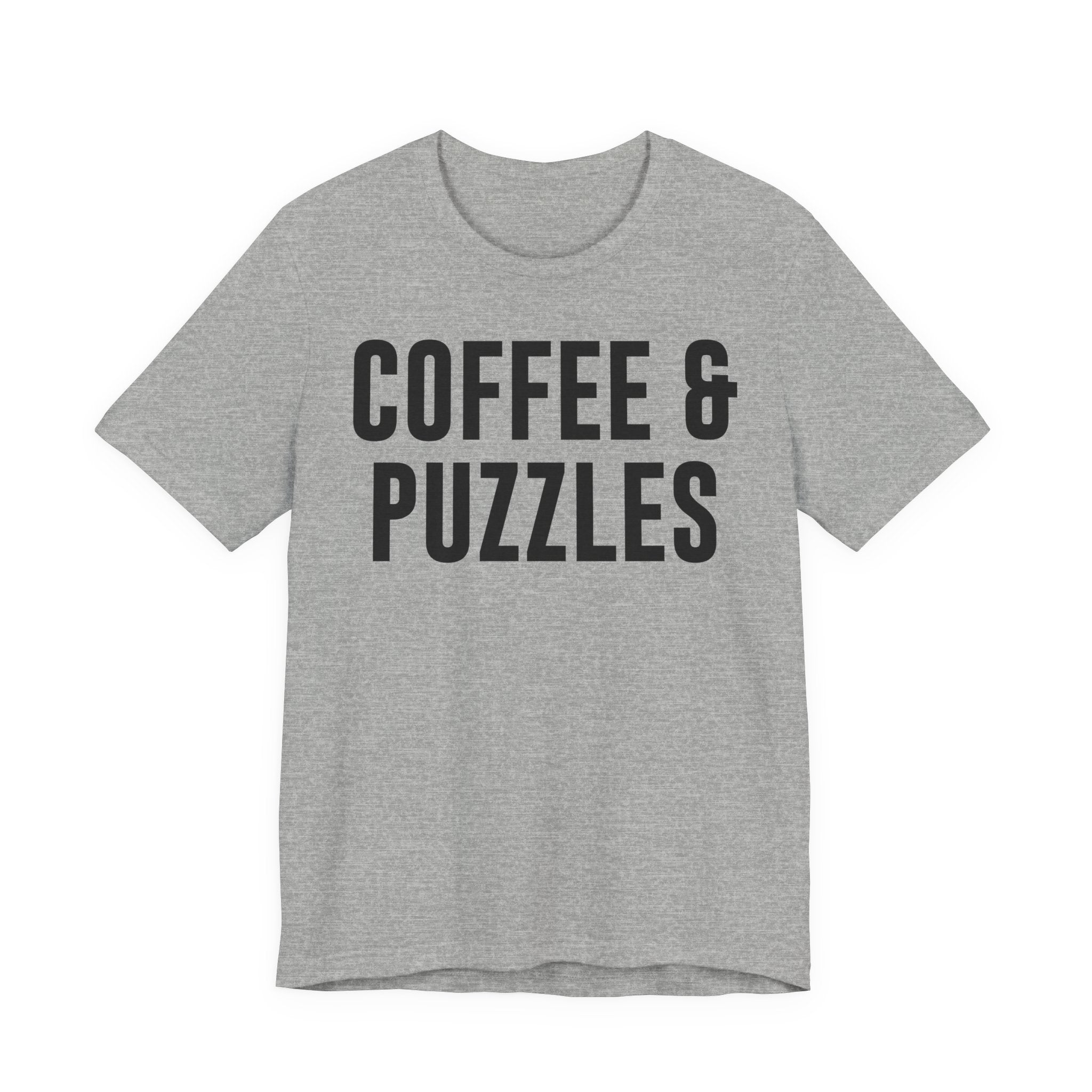 Coffee and Puzzles T-Shirt – Funny Puzzle Shirt & Coffee Lover Tee | Jigsaw Puzzle Shirt Gift for Puzzle Fans T-Shirt