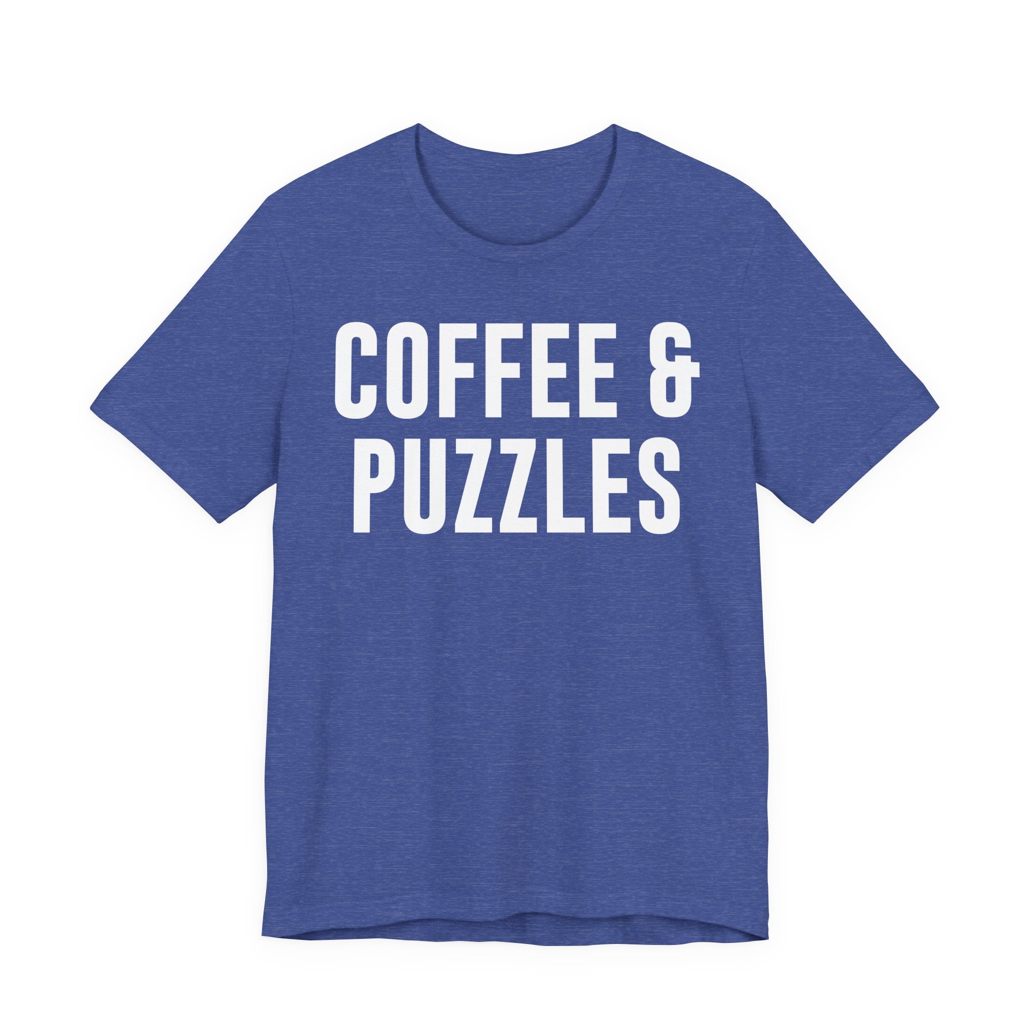 Coffee and Puzzles T-Shirt – Funny Puzzle Shirt & Coffee Lover Tee | Jigsaw Puzzle Shirt Gift for Puzzle Fans T-Shirt