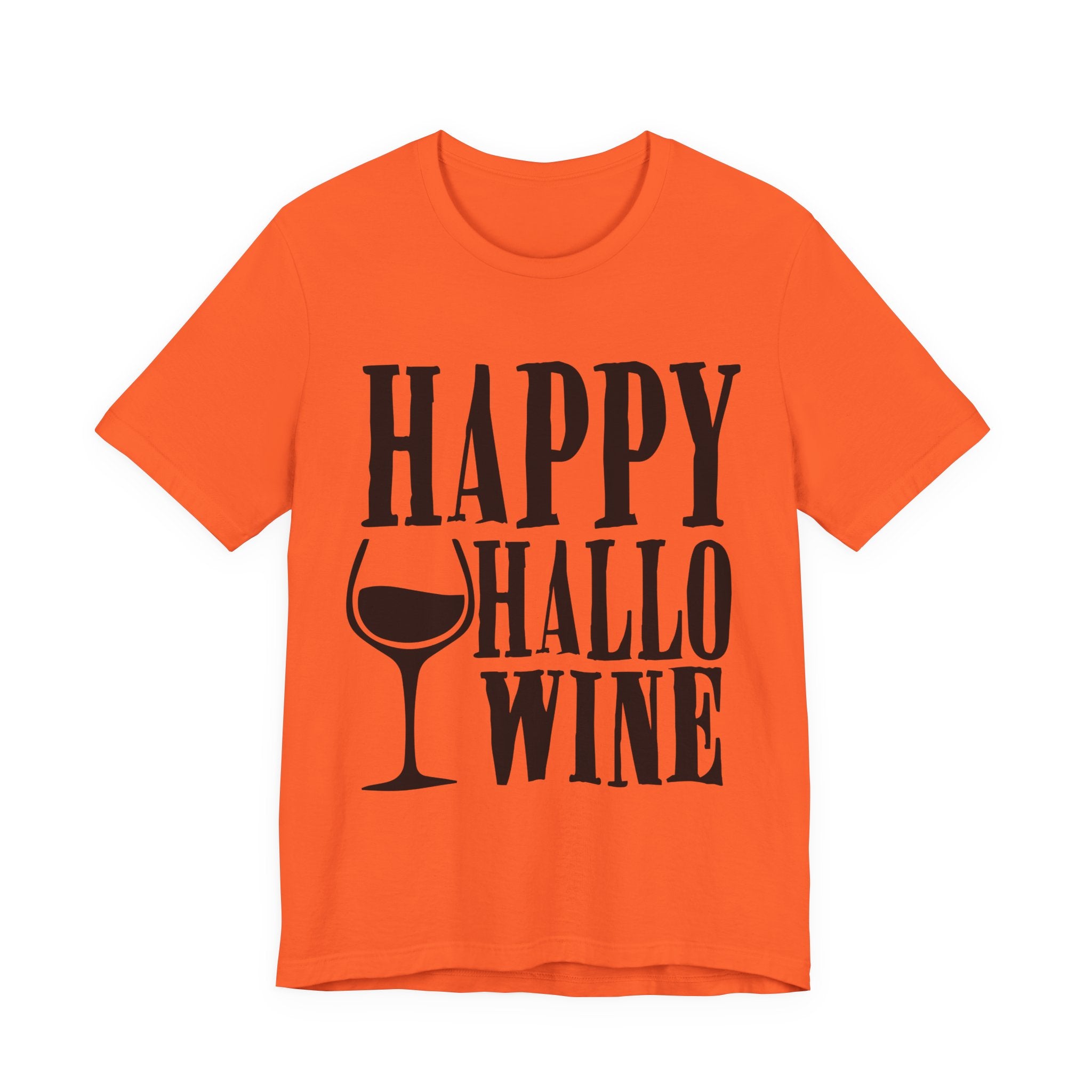 Happy Hallowine Shirt – Funny Halloween Wine T-Shirt – Bella+Canvas 3001 Unisex Jersey Short Sleeve, Spooky Wine Lover Gift T-Shirt