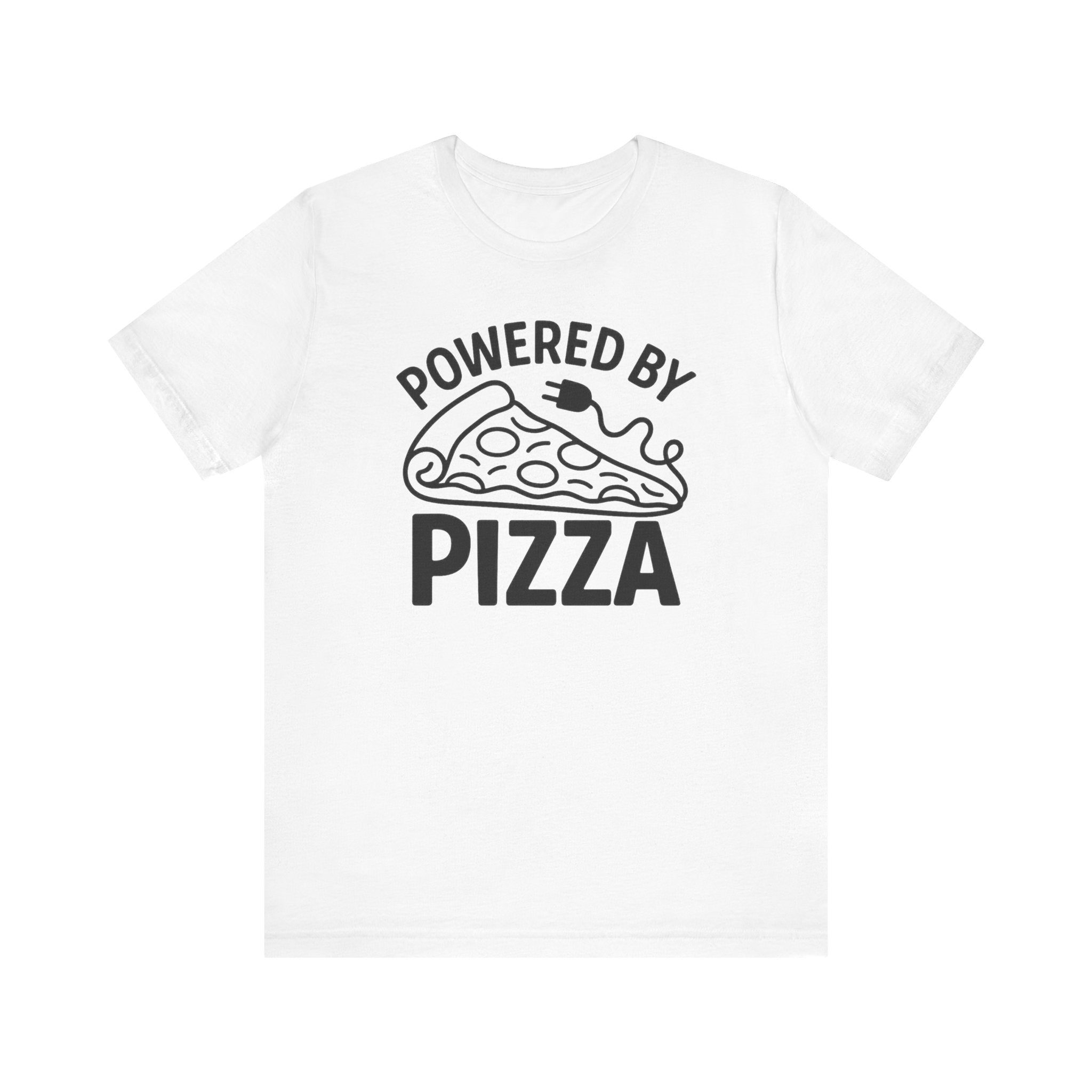Powered by Pizza Shirt – Funny Pizza T-Shirt for Pizza Lovers | Unique Pizza Gifts & Graphic Tees White T-Shirt