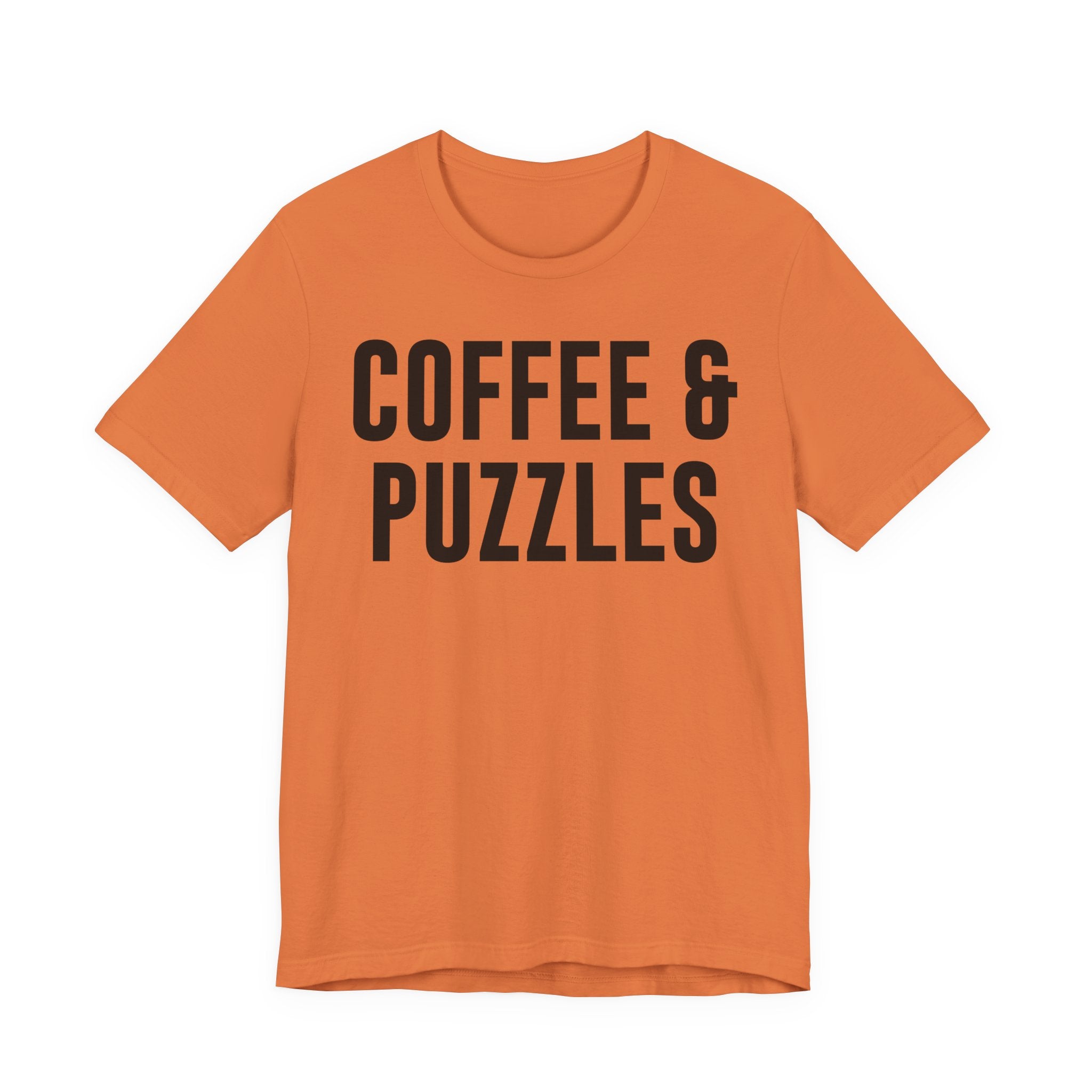 Coffee and Puzzles T-Shirt – Funny Puzzle Shirt & Coffee Lover Tee | Jigsaw Puzzle Shirt Gift for Puzzle Fans T-Shirt