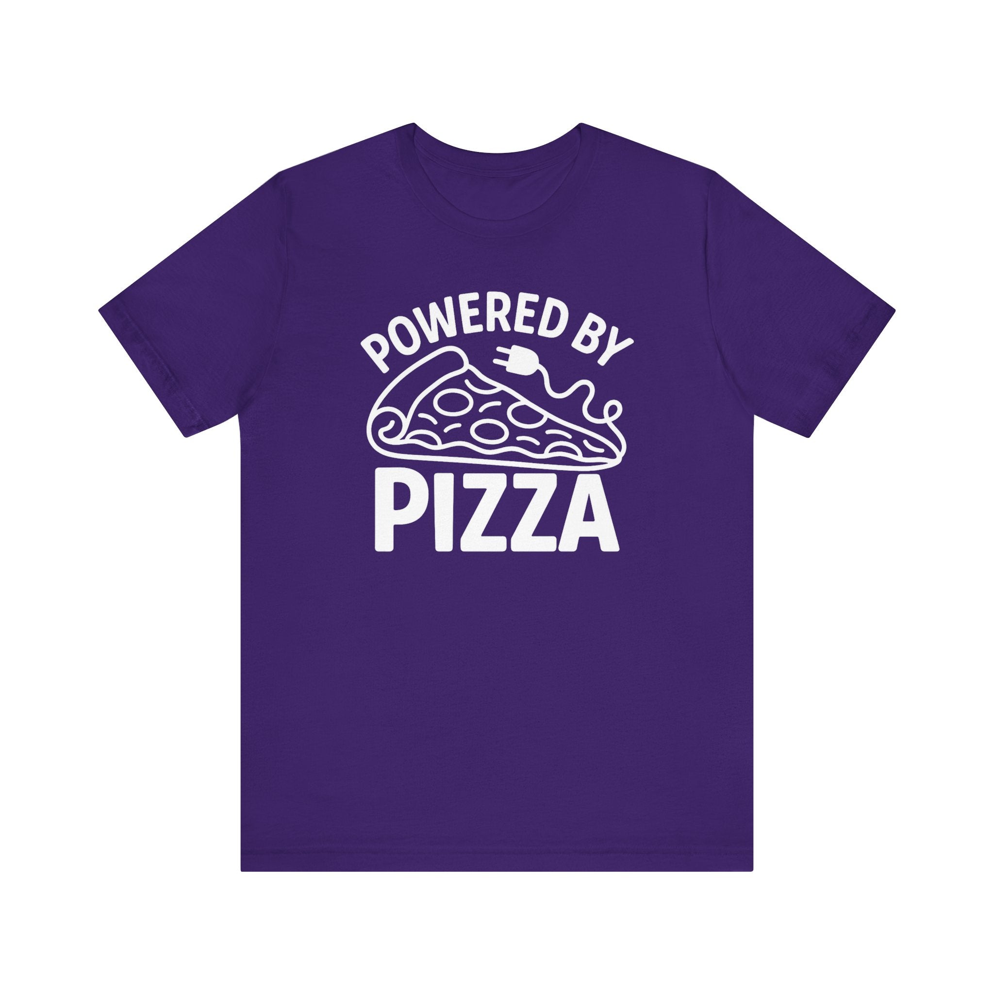 Powered by Pizza Shirt – Funny Pizza T-Shirt for Pizza Lovers | Unique Pizza Gifts & Graphic Tees Team Purple T-Shirt